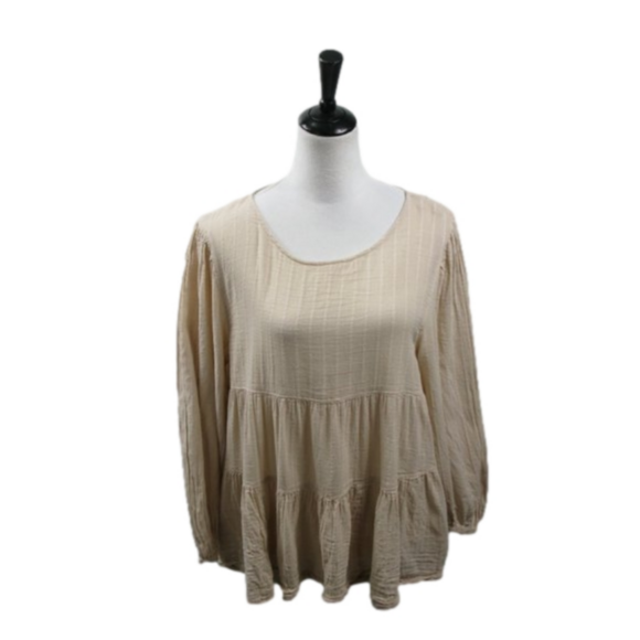 American Eagle Cream Open Back Flowy Blouse Size Large - Picture 1 of 3